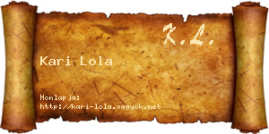 Kari Lola névjegykártya